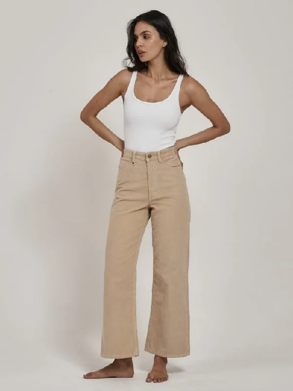 Plus Size Women's Metallic - Finish Joggers for a Stylish LoungeHolly Cord Pant - Soft Tan Plus Size Women's Metallic - Finish Joggers for a Stylish LoungeHolly Cord Pant - Soft Tan