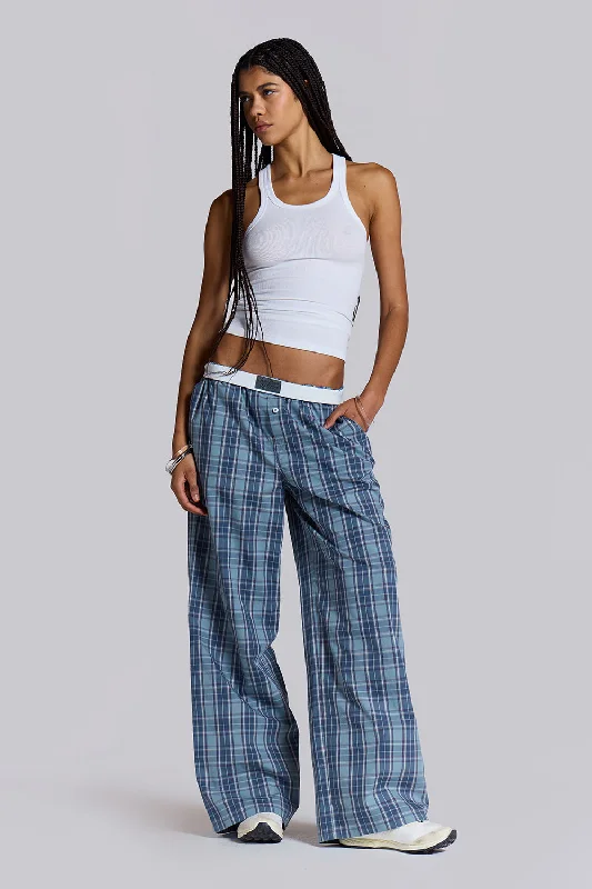 Cropped Women's Corduroy Pants in Autumn ColorsJamie Check Boxer Trousers