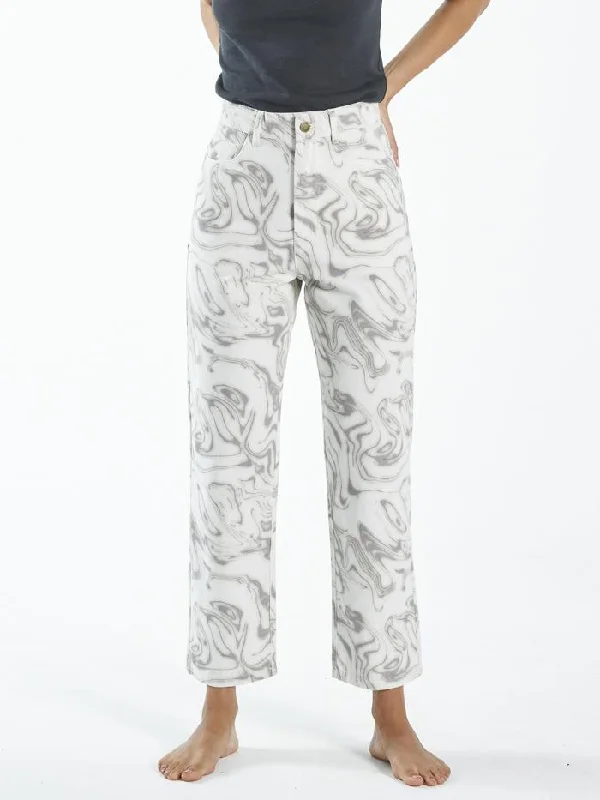 Plus Size Women's Metallic - Finish Joggers for a Stylish LoungeMarbled Paradise Pant - Tofu Plus Size Women's Metallic - Finish Joggers for a Stylish LoungeMarbled Paradise Pant - Tofu