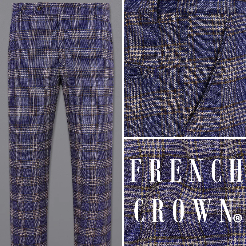 Meteorite Navy Blue with Tide Brown Plaid Pant