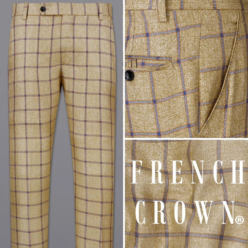 Mongoose Brown with Dianne Blue Windowpane Pant