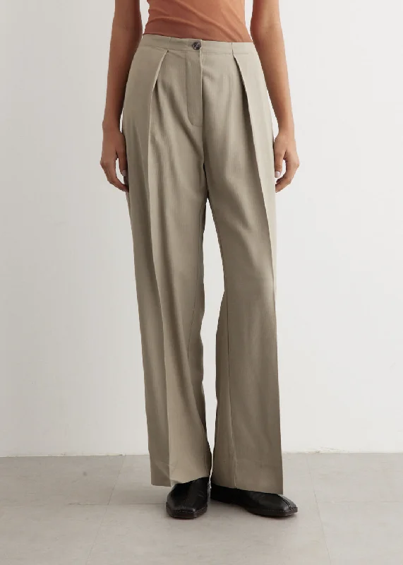 Wide - Leg Women's Chiffon Palazzo Pants for a Flowy AppealPernille Herringbone Trousers Wide - Leg Women's Chiffon Palazzo Pants for a Flowy AppealPernille Herringbone Trousers