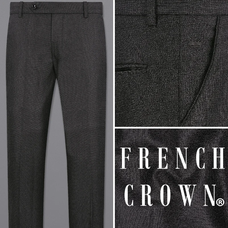 Women's Straight - Leg Linen Pants for a Breezy Summer LookPiano Gray Textured Pant