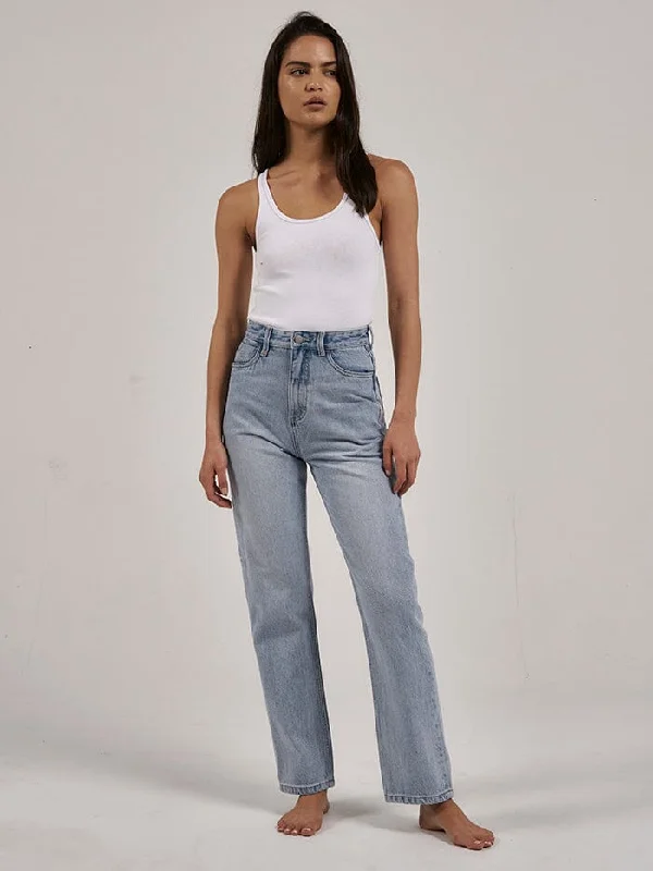 Flare Leg Women's Satin Trousers for a Glamorous Night OutPulp Jean - Ash Blue