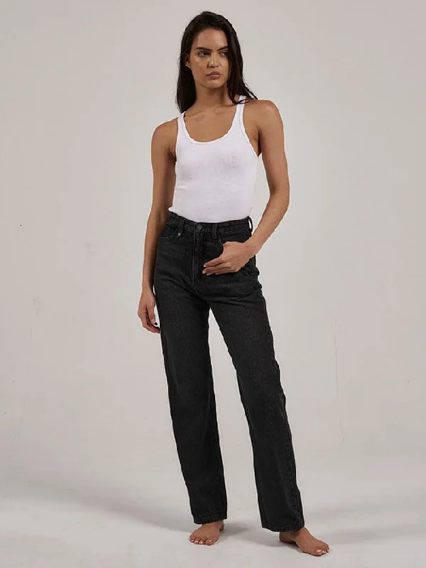 Bootcut Style Women's Stretch Denim Jeans in Dark WashPulp Jean - Smoke Black