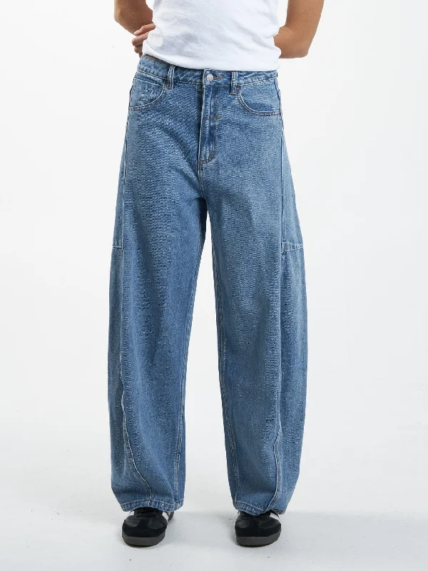 Plus Size Women's Cargo Pants with Multiple Pockets for HikingRonnie Jean - Vintage Timeworn Blue Plus Size Women's Cargo Pants with Multiple Pockets for HikingRonnie Jean - Vintage Timeworn Blue