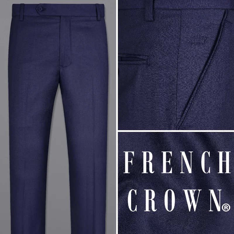 ROYAL BLUE SUBTLE CHECKERED PANT