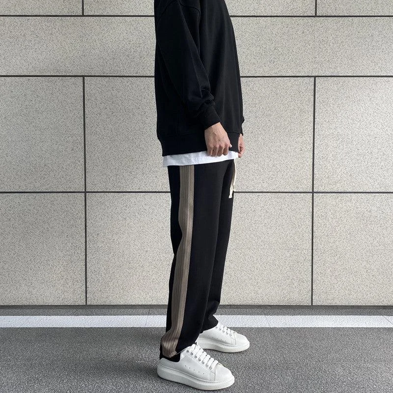 Side Stripe Elastic Sports Pants