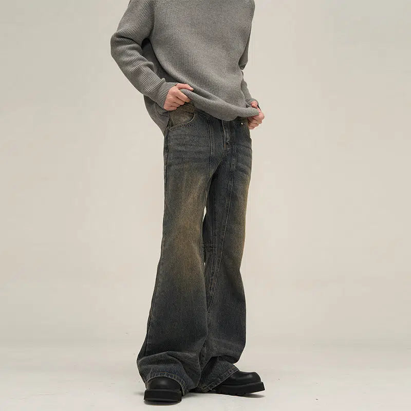 Slim Fit Denim Flared Pants