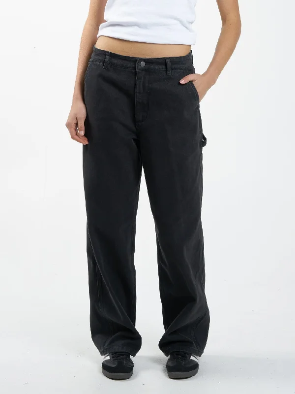 Cropped Women's Corduroy Pants in Autumn ColorsSlouch Carpenter Jean - Dusk Black