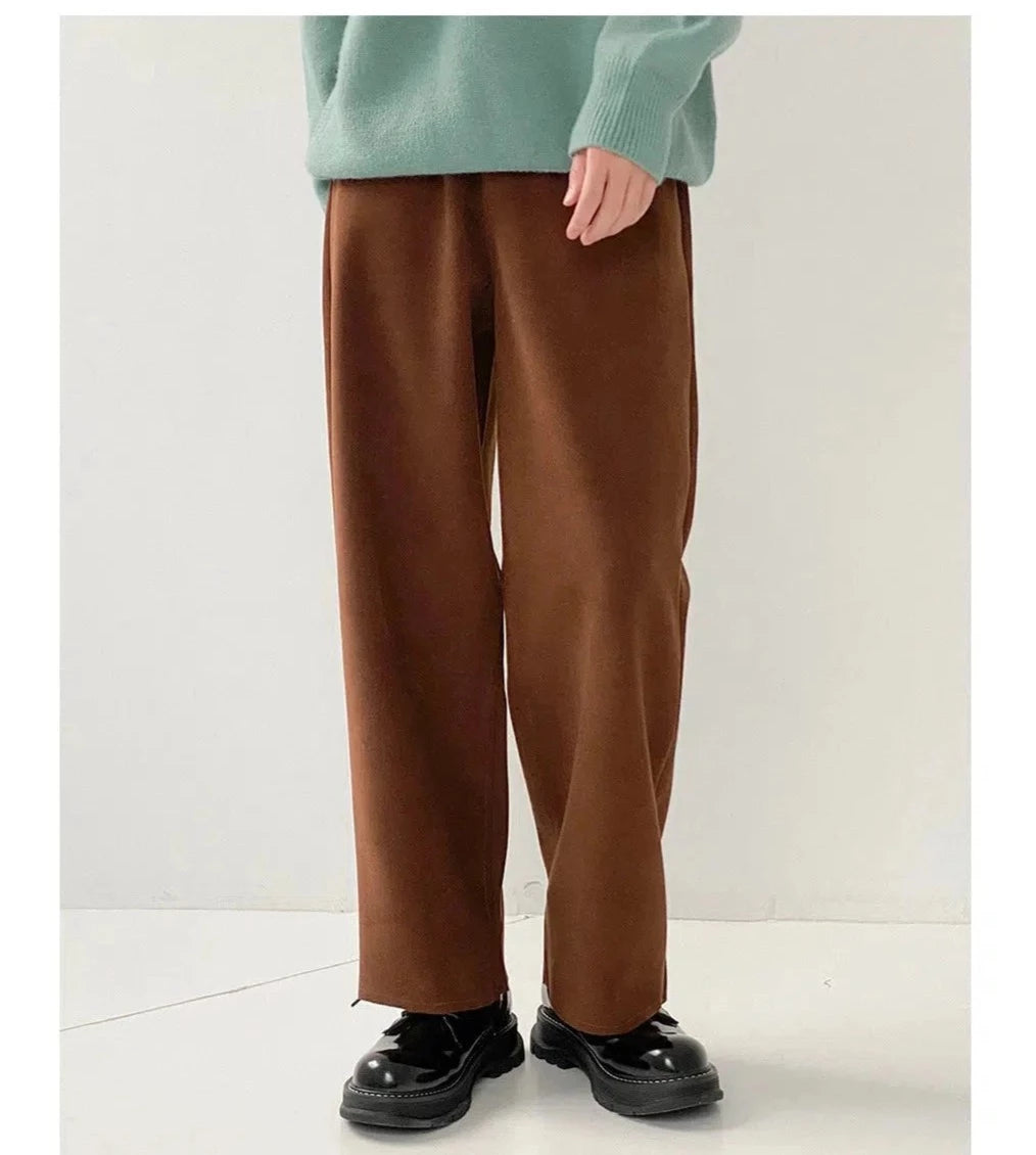 Straight-leg Woolen Pants