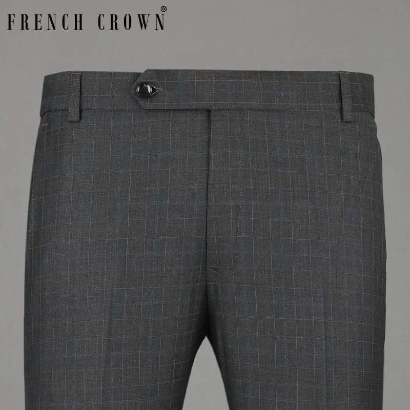 Cropped Women's Corduroy Pants in Autumn ColorsTuatara Checked Wool Rich Pant