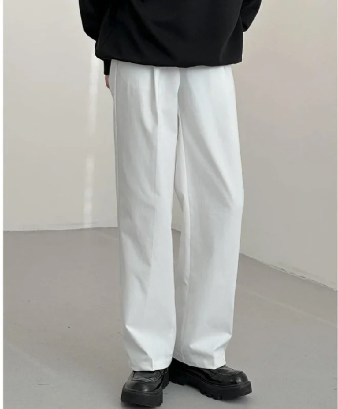 Plus Size Women's Pleated Front Dress Pants for Office WearWhite Straight Casual Pants Plus Size Women's Pleated Front Dress Pants for Office WearWhite Straight Casual Pants