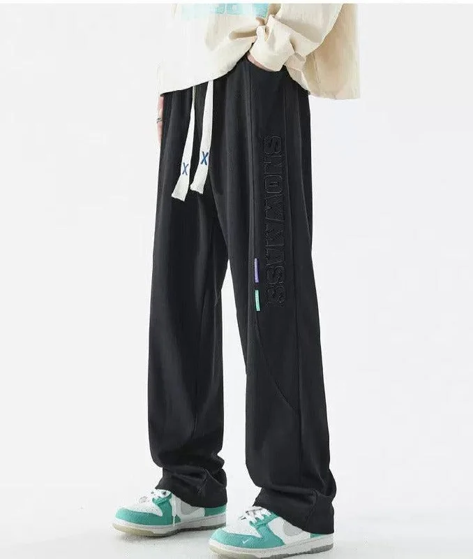 Tapered Leg Women's Wool Blend Trousers for WinterWide-leg Sweatpants