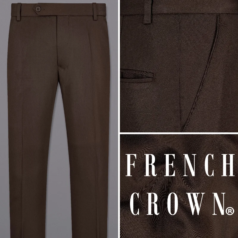 Women's Straight - Leg Linen Pants for a Breezy Summer LookWoody Brown Textured Pant Women's Straight - Leg Linen Pants for a Breezy Summer LookWoody Brown Textured Pant