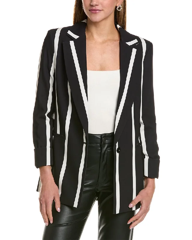 Plus Size Women's Faux Fur - Trimmed Blazers in Black for a Luxurious Lookalice + olivia Justin Rolled Cuff Blazer Plus Size Women's Faux Fur - Trimmed Blazers in Black for a Luxurious Lookalice + olivia Justin Rolled Cuff Blazer