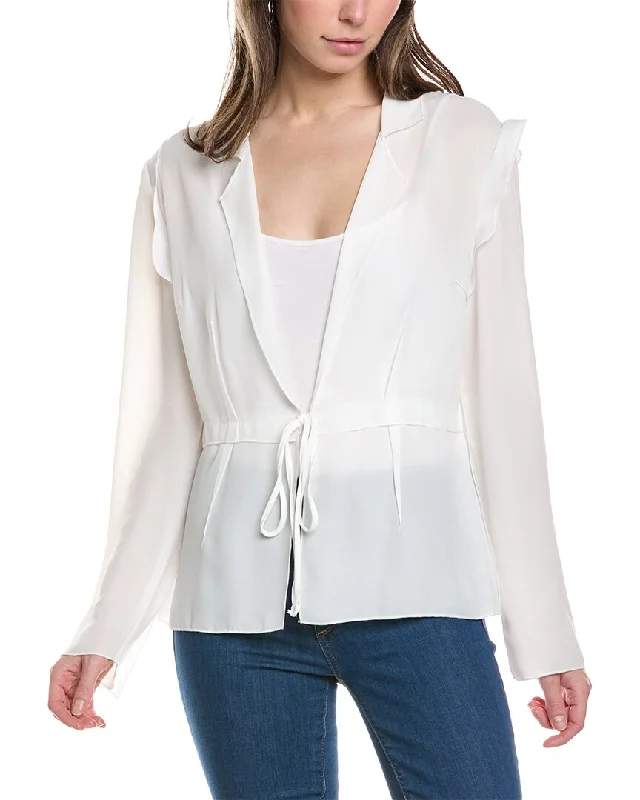 Plus Size Women's Ruffled Blazers in Pink for a Girly and Fashionable LookLola & Sophie Tie Front Jacket Plus Size Women's Ruffled Blazers in Pink for a Girly and Fashionable LookLola & Sophie Tie Front Jacket