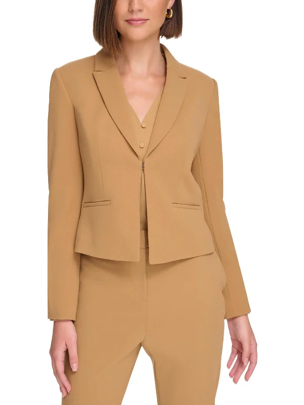 Single - Breasted Women's Corduroy Blazers in Mustard Yellow for an Autumn VibePetites Womens Collar Crepe Open-Front Blazer Single - Breasted Women's Corduroy Blazers in Mustard Yellow for an Autumn VibePetites Womens Collar Crepe Open-Front Blazer
