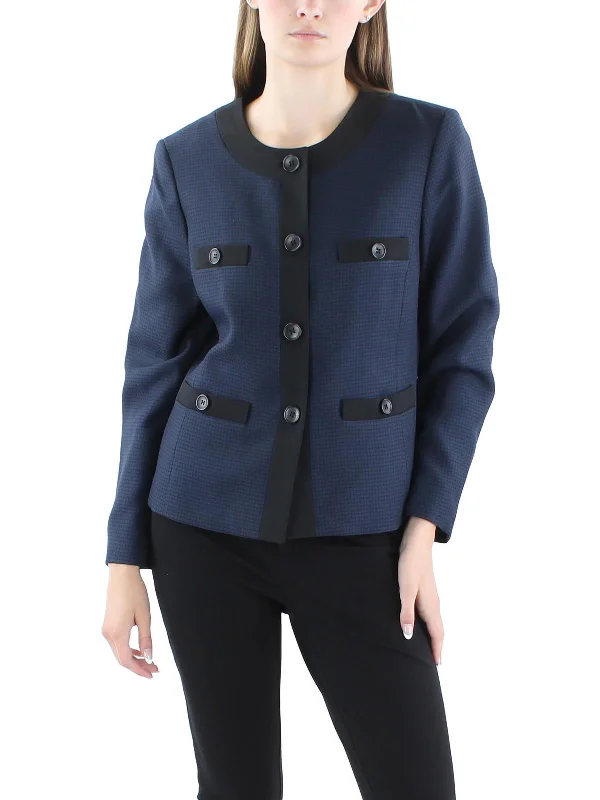 Oversized Women's Printed Blazers in Animal Patterns for a Statement PiecePetites Womens Houndstooth Polyester Collarless Blazer Oversized Women's Printed Blazers in Animal Patterns for a Statement PiecePetites Womens Houndstooth Polyester Collarless Blazer