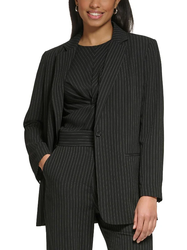 Plus Size Women's Faux Fur - Trimmed Blazers in Black for a Luxurious LookPetites Womens Pinstripe Polyester One-Button Blazer Plus Size Women's Faux Fur - Trimmed Blazers in Black for a Luxurious LookPetites Womens Pinstripe Polyester One-Button Blazer