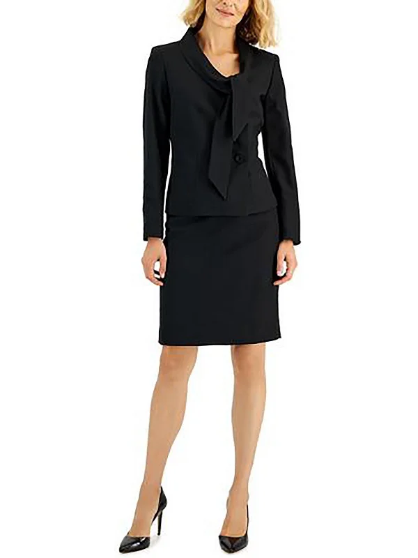 Oversized Women's Checkered Blazers in Black and White for a Trendy StylePetites Womens Tie Neck Business Two-Button Blazer Oversized Women's Checkered Blazers in Black and White for a Trendy StylePetites Womens Tie Neck Business Two-Button Blazer