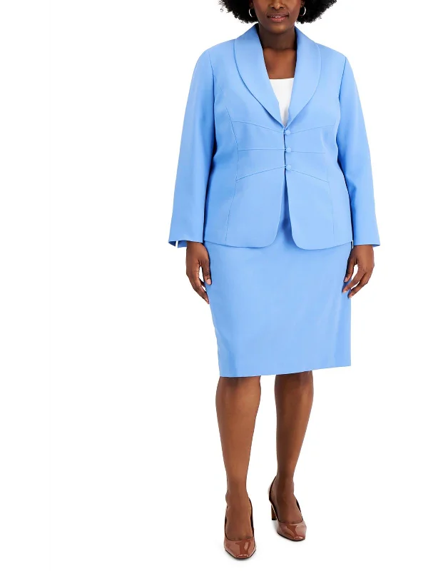 Women's Slim - Fit Blazers in Charcoal Gray for a Professional AppearancePlus Womens 2PC Office Wear Skirt Suit Women's Slim - Fit Blazers in Charcoal Gray for a Professional AppearancePlus Womens 2PC Office Wear Skirt Suit