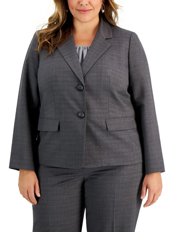 Plus Womens Business Work Wear Two-Button Blazer