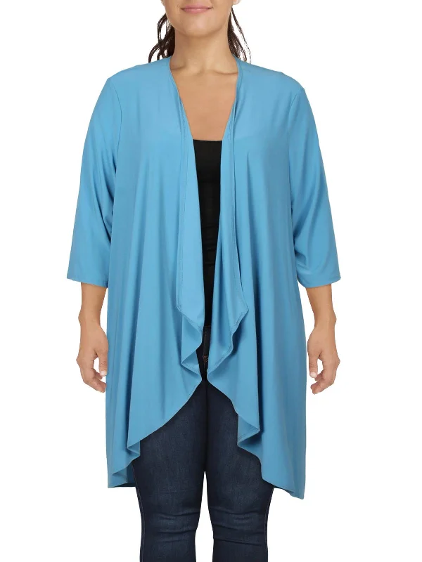 Plus Size Women's Military - Inspired Blazers with Gold Accents for a Bold LookPlus Womens Open Front Drapey Duster Blazer Plus Size Women's Military - Inspired Blazers with Gold Accents for a Bold LookPlus Womens Open Front Drapey Duster Blazer