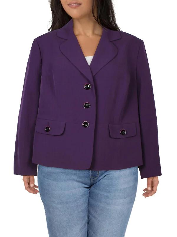 Plus Size Women's Embroidered Blazers in Floral Patterns for a Feminine TouchPlus Womens Solid Polyester Double-Breasted Blazer Plus Size Women's Embroidered Blazers in Floral Patterns for a Feminine TouchPlus Womens Solid Polyester Double-Breasted Blazer