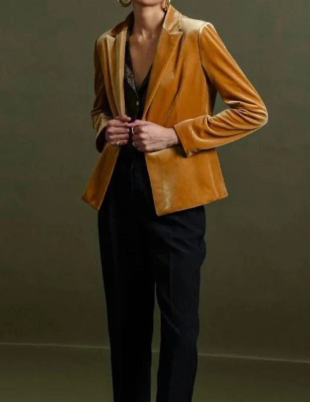 Women's Peplum Blazers in Emerald Green for a Stylish Work AttireVelvet Blazer In Saffron Yellow Women's Peplum Blazers in Emerald Green for a Stylish Work AttireVelvet Blazer In Saffron Yellow