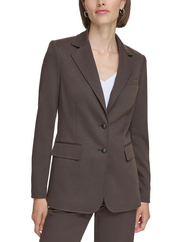 Plus Size Women's Embroidered Blazers in Floral Patterns for a Feminine TouchWomens Knit Two-Button Blazer Plus Size Women's Embroidered Blazers in Floral Patterns for a Feminine TouchWomens Knit Two-Button Blazer