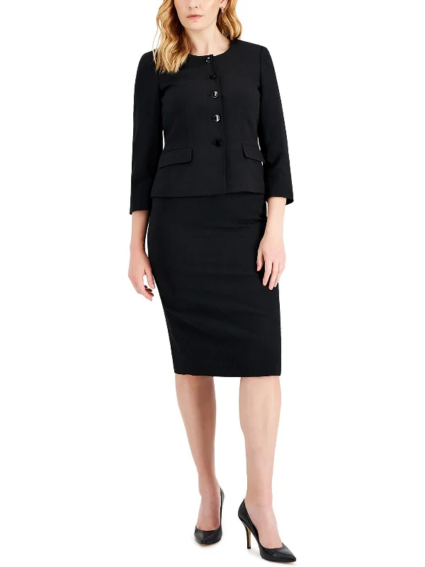 Womens Office Work Wear Collarless Blazer