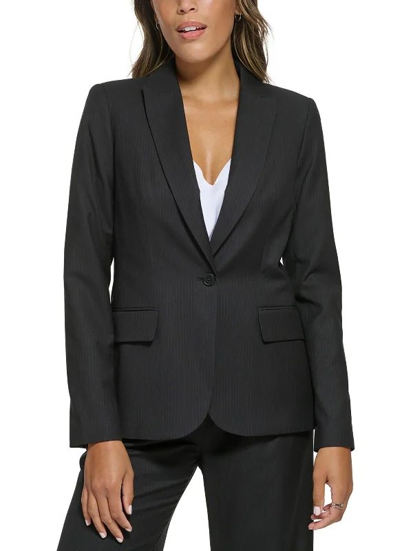 Plus Size Women's Sequin - Embellished Blazers in Silver for a Glamorous PartyWomens Pinstripe Polyester One-Button Blazer Plus Size Women's Sequin - Embellished Blazers in Silver for a Glamorous PartyWomens Pinstripe Polyester One-Button Blazer