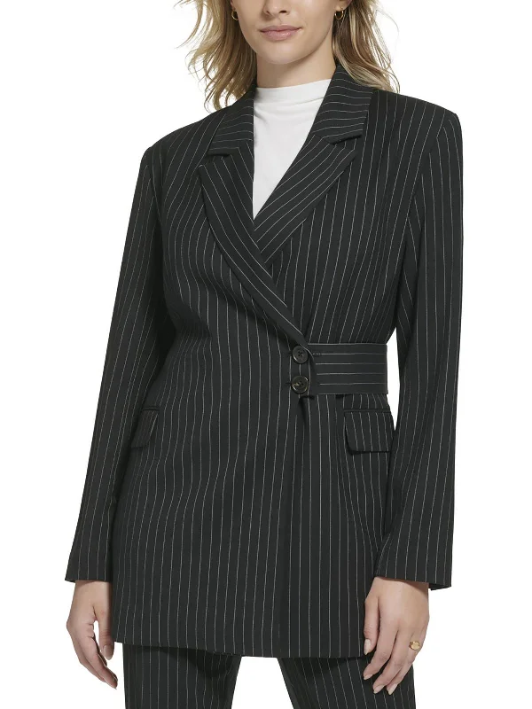 Women's Longline Linen Blazers in Pastel Colors for Summer EventsWomens Pinstripe Polyester Two-Button Blazer Women's Longline Linen Blazers in Pastel Colors for Summer EventsWomens Pinstripe Polyester Two-Button Blazer