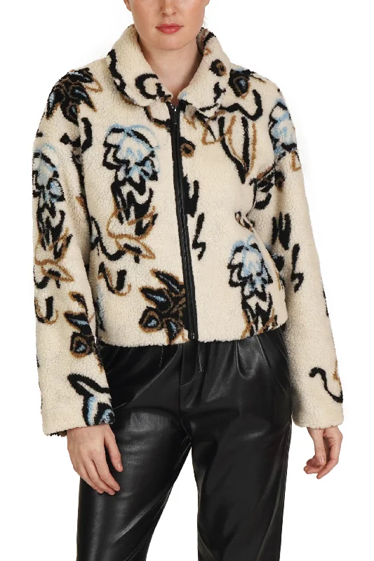Women's longline double - breasted camel coats for a sophisticated lookAbstract Pattern Teddy Jacket Women's longline double - breasted camel coats for a sophisticated lookAbstract Pattern Teddy Jacket