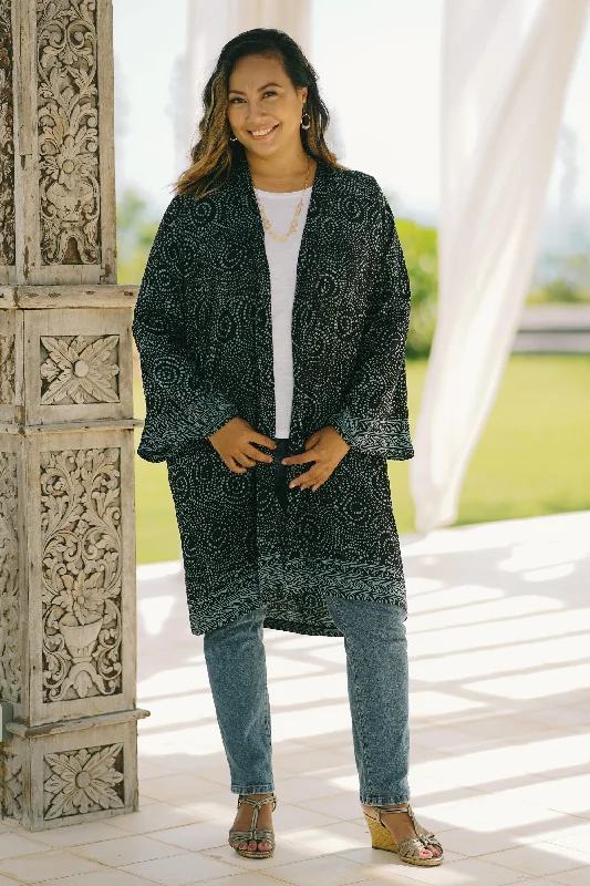 cable knit women cardigan with intricate patternsAzure Elegance Handmade Batik Printed Rayon Robe cable knit women cardigan with intricate patternsAzure Elegance Handmade Batik Printed Rayon Robe