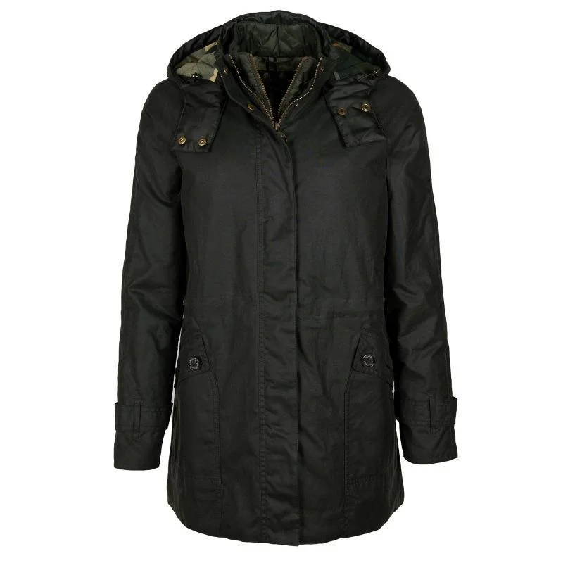 Mid - length women's down coats in a slim fit for a modern and sleek appearanceBarbour Cannich Ladies Wax Jacket - Sage/Ancient Mid - length women's down coats in a slim fit for a modern and sleek appearanceBarbour Cannich Ladies Wax Jacket - Sage/Ancient