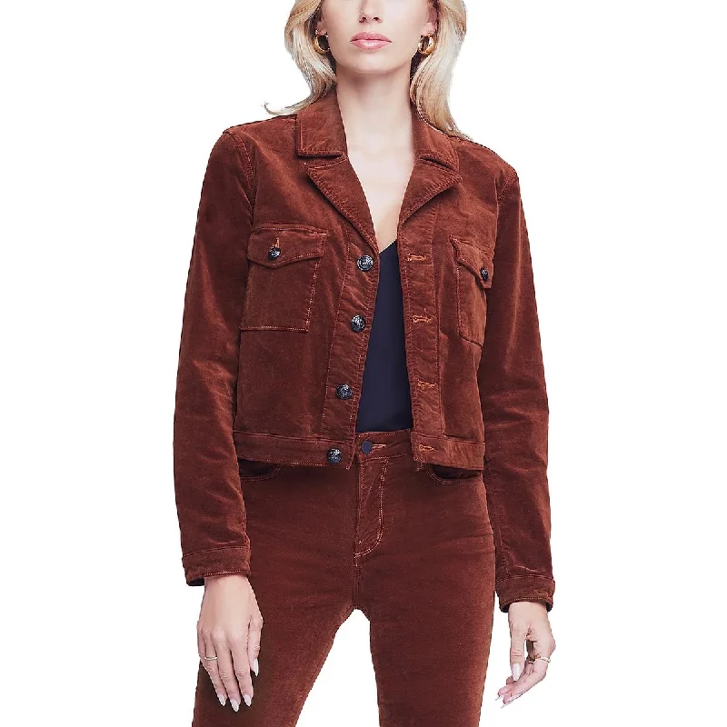 Shearling - lined women's leather coats for ultimate warmth and luxuryEisenhower Womens Velvet Cropped Trucker Jacket Shearling - lined women's leather coats for ultimate warmth and luxuryEisenhower Womens Velvet Cropped Trucker Jacket