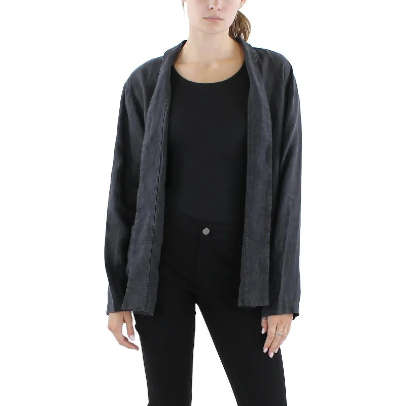 Embroidered women's cotton coats in a bohemian pattern for a unique designWomens Organic Linen Lightweight Open Front Embroidered women's cotton coats in a bohemian pattern for a unique designWomens Organic Linen Lightweight Open Front