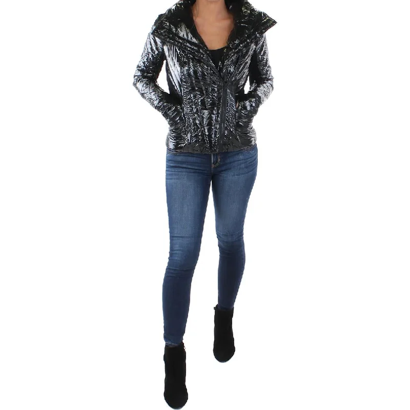 Shearling - lined women's leather coats for ultimate warmth and luxuryBlanc Noir Womens Panel Cold Weather Motorcycle Jacket Shearling - lined women's leather coats for ultimate warmth and luxuryBlanc Noir Womens Panel Cold Weather Motorcycle Jacket