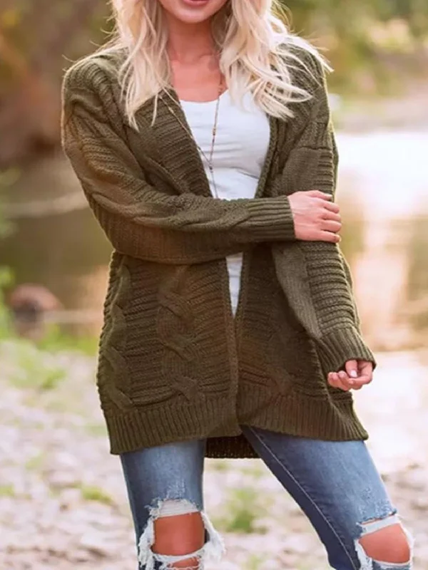 plus size women cardigan for comfortable layeringCable-Knit Open Front Long Sleeve Cardigan plus size women cardigan for comfortable layeringCable-Knit Open Front Long Sleeve Cardigan