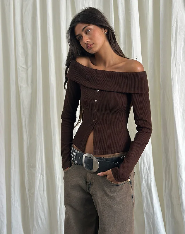 cable knit women cardigan with intricate patternsCandida Cardi in Bitter Chocolate