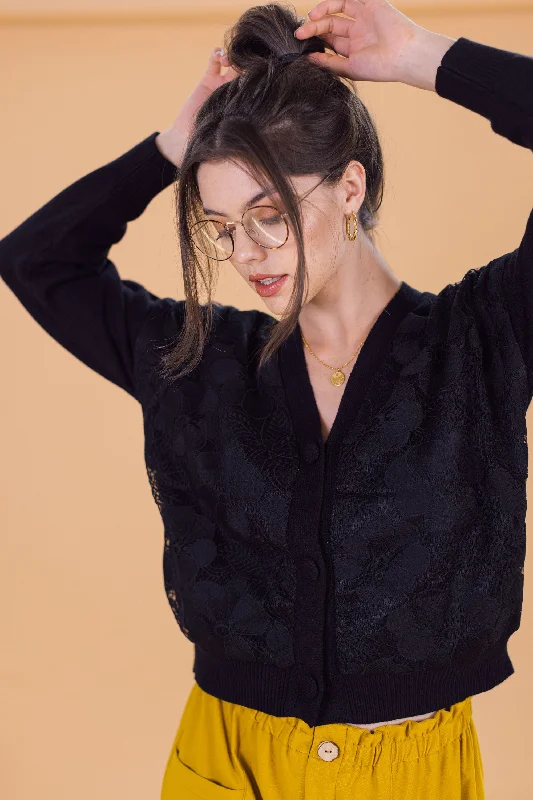 oversized women cardigan for a trendy and cozy lookCardigan Savoir Black