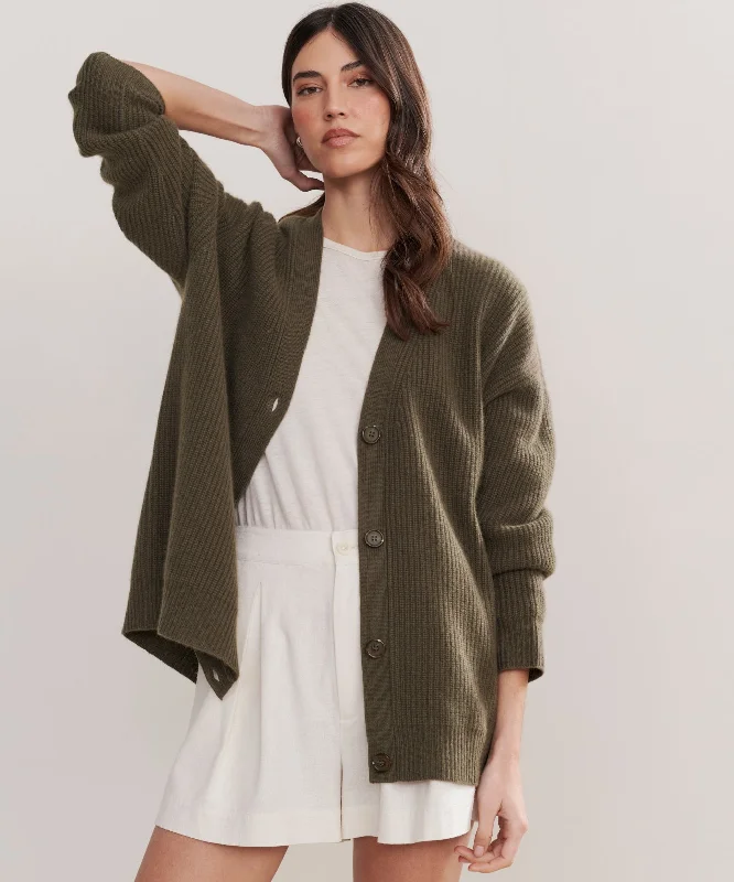 boyfriend style women cardigan for a relaxed fitCashmere Cocoon Cardigan