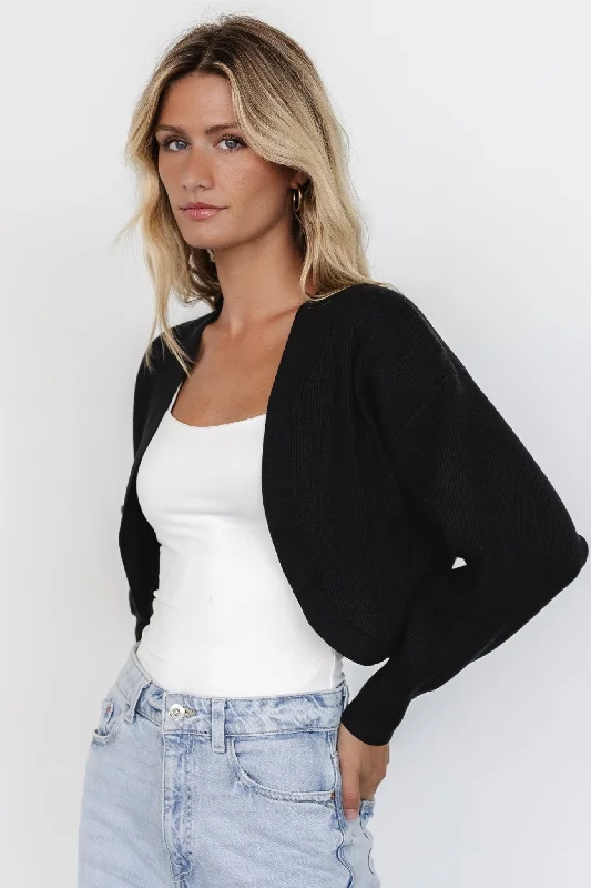 button down women cardigan with vintage buttonsCecil Open Cardigan | Black