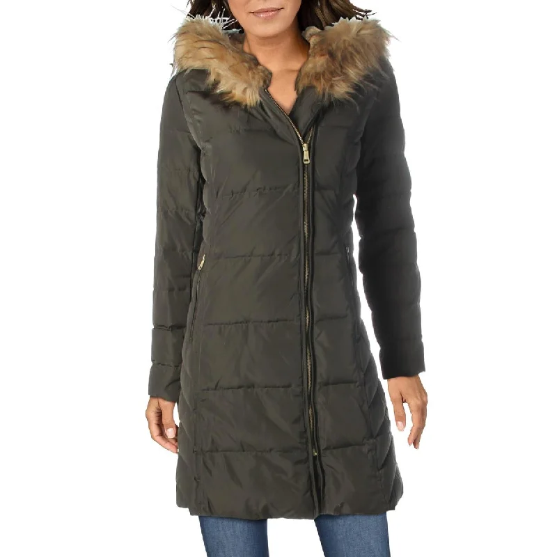 Women's long - sleeve wool coats in a houndstooth pattern for a classic charmCole Haan Womens Down Midi Quilted Coat Women's long - sleeve wool coats in a houndstooth pattern for a classic charmCole Haan Womens Down Midi Quilted Coat