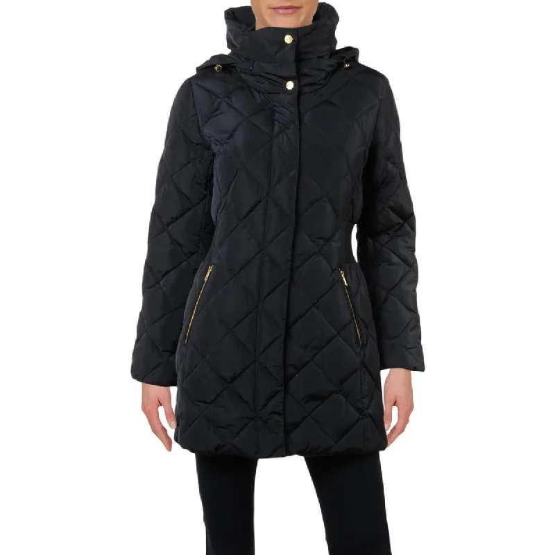 Hooded women's puffer coats in neon colors for high - visibility sportsCole Haan Womens Down Winter Puffer Coat Hooded women's puffer coats in neon colors for high - visibility sportsCole Haan Womens Down Winter Puffer Coat