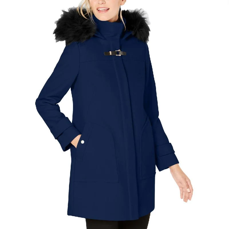 Hooded women's puffer coats in neon colors for high - visibility sportsCole Haan Womens Winter Wool Duffle Coat Hooded women's puffer coats in neon colors for high - visibility sportsCole Haan Womens Winter Wool Duffle Coat