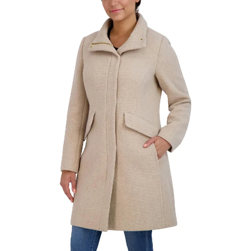 Women's long - sleeve wool coats in a houndstooth pattern for a classic charmCole Haan Womens Wool Blend Woven Wool Coat Women's long - sleeve wool coats in a houndstooth pattern for a classic charmCole Haan Womens Wool Blend Woven Wool Coat