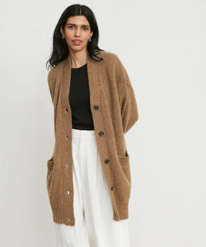 hand knitted women cardigan with artisanal charmCottage Cardigan